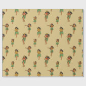 Hawaii Wedding Hula Dancing Girls Patterned Cadeaupapier (Vlak)