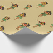 Hawaii Wedding Hula Dancing Girls Patterned Cadeaupapier (Hoek)