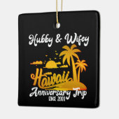 Hawaii Wedding Jubileum Couple Trip Keramisch Ornament (Links)