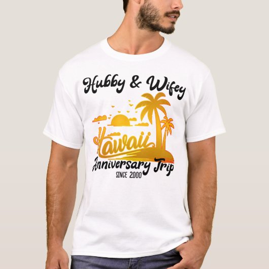 Hawaii Wedding Jubileum Couple Trip Matching T- T-shirt (Voorkant)