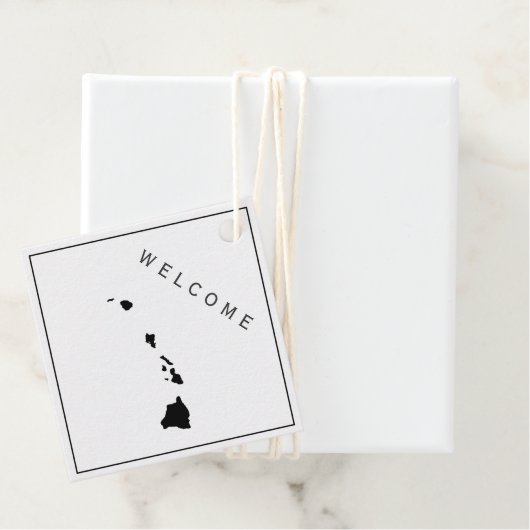 Hawaii Welkomstcadeau Label voor bruiloft (In situ)