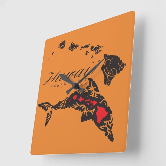 Hawaii Whale Aloha Vierkante Klok (Hoek)