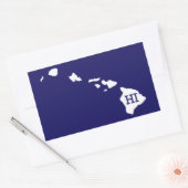 Hawaii White State Kaart HI Rechthoek Stickers (Envelop)