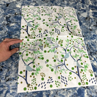 Hawaii Wilde Dieren Vogels Abstract Bloemrijk Trop Tissuepapier