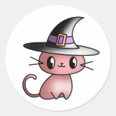 Hawaii Witch Cat Ronde Sticker (Voorkant)