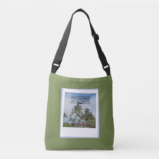 Hawaii Woord Art Collage Crossbody Tas (Voorkant)