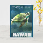 Hawaii Zee Schildpad Artistiek Kaart (Gele Bloem)