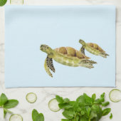 Hawaii zee schildpadden waterverf mariene oceaan theedoek (Gevouwen)