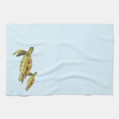 Hawaii zee schildpadden waterverf mariene oceaan theedoek (Horizontaal)