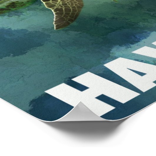 Hawaii Zee Turtle Artistic Poster (Hoek)