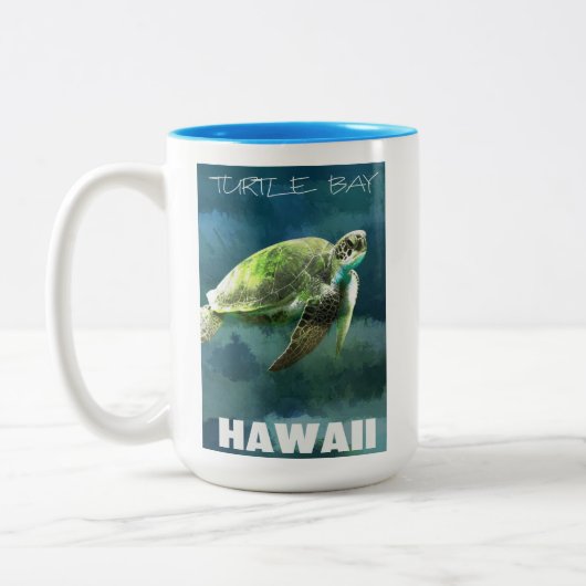 Hawaii Zee Turtle Artistic Tweekleurige Koffiemok (Links)