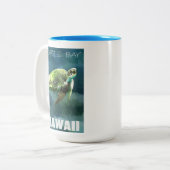 Hawaii Zee Turtle Artistic Tweekleurige Koffiemok (Voorkant links)