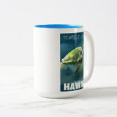 Hawaii Zee Turtle Artistic Tweekleurige Koffiemok (Voorkant rechts)