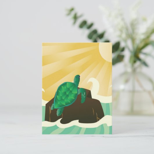 Hawaii Zee Turtle Briefkaart (Staand voorkant)