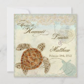 Hawaii Zee Turtle Modern kuststrand Kaart (Achterkant)
