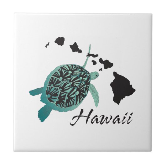 Hawaii Zee Turtle Tegeltje (Voorkant)