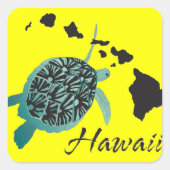 Hawaii Zee Turtle Vierkante Sticker (Voorkant)