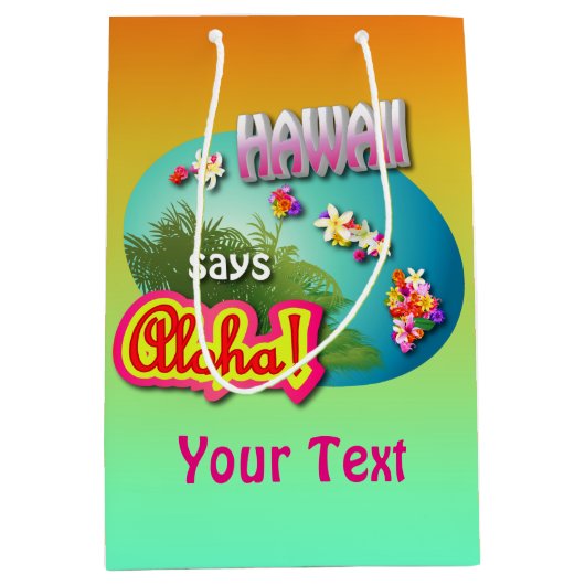 Hawaii zegt Aloha! Medium Cadeauzakje (Voorkant)