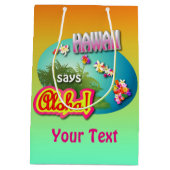 Hawaii zegt Aloha! Medium Cadeauzakje (Achterkant)