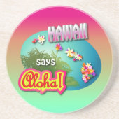 Hawaii zegt Aloha! Zandsteen Onderzetter (Voorkant)