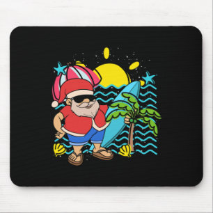 Hawaii Zomer Surfer Kerstman Tropisch Kerstfeest Muismat