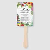 Hawaii zomer tropisch strand bruiloft programma handwaaier (Voorkant)
