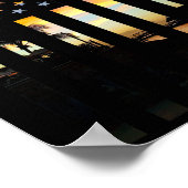 Hawaii Zonsondergang Amerikaanse Vlag Honolulu Haw Poster (Hoek)