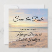 Hawaii Zonsondergang op het strand Save the Date (Voorkant)