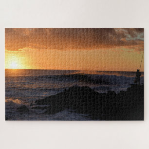 Hawaii Zonsondergang Surf Vissen - 20x30 - 1014 st Legpuzzel