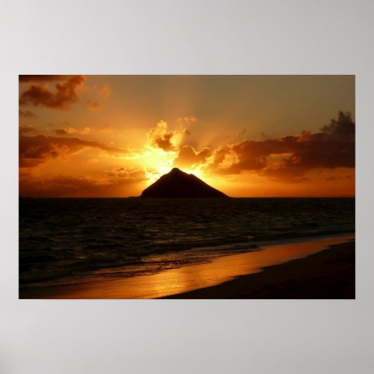 Hawaii zonsopgang aan het strand poster (Voorkant)