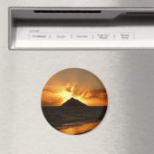 Hawaii zonsopgang aan het strand ronde magneet (Insitu (Vaatwasser))