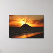 Hawaii zonsopgang op het stranddoek canvas afdruk (Voorkant)
