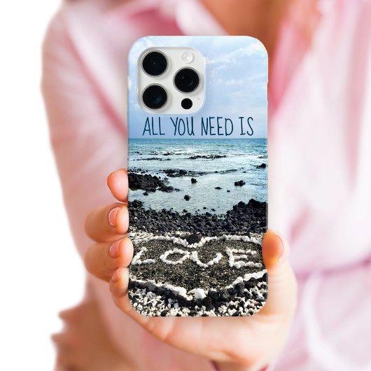 Hawaii Zwart Zand Strand Koraal Hart Liefde Quote Case-Mate iPhone Case