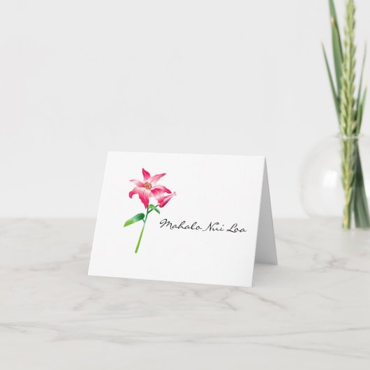 Hawaiiaan dankt u kaardt bedankkaart (Voorkant)