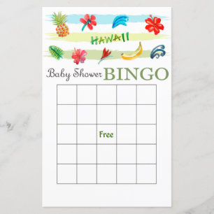 Hawaiiaans baby shower bingo