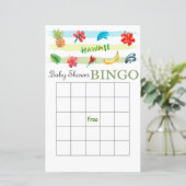 Hawaiiaans baby shower bingo (Staand voorkant)