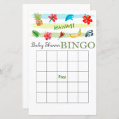Hawaiiaans baby shower bingo (Voorkant / Achterkant)