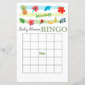 Hawaiiaans baby shower bingo (Voorkant)