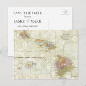 Hawaiiaans Briefkaart Save the Date (Voorkant / Achterkant)