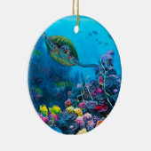 Hawaiiaans groen Zee schilder tropisch visrif Keramisch Ornament (Rechts)