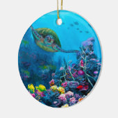 Hawaiiaans groen Zee schilder tropisch visrif Keramisch Ornament (Links)