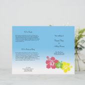 Hawaiiaans hibiscus flower tropisch trouwprogramma (Staand voorkant)