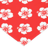 Hawaiiaans Hibiscus rood-wit Korte Tafelloper (Hoek)