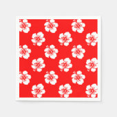 Hawaiiaans Hibiscus rood-wit Servet (Voorkant)