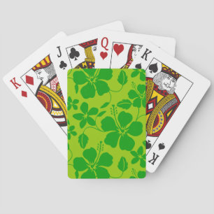 HAWAIIAANS HULA (HIBISCUS) PATROON in LEMON LIME Pokerkaarten