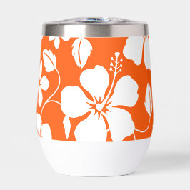 HAWAIIAANS (HULA) HIBISCUS PATROON IN ORANJE
