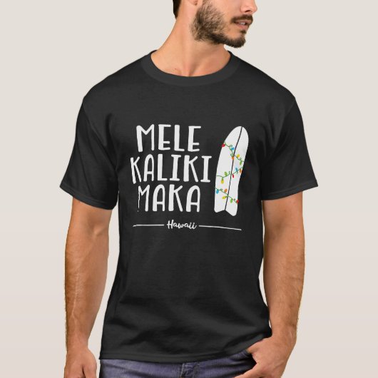 Hawaiiaans kerstShirt Mele Kalikimaka Surfboard T-shirt (Voorkant)