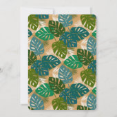 Hawaiiaans Oerwoud Foliage Hibiscus Flower Wedding Kaart (Achterkant)