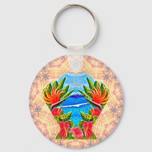 Hawaiiaans paradijs twee keer sleutelhanger