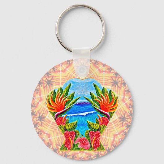 Hawaiiaans paradijs twee keer sleutelhanger (Voorkant)